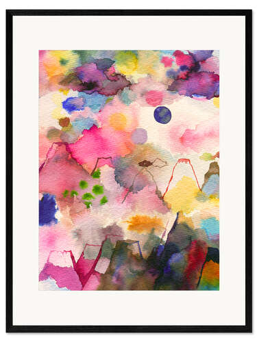 Framed art print Abstract Watercolor Mountains