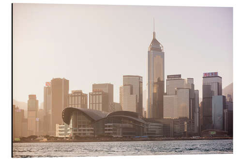 Alubild Hong Kong Skyline bei Sonnenuntergang