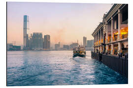 Aluminium print Star Ferry and Kowloon Skyline in Hong Kong