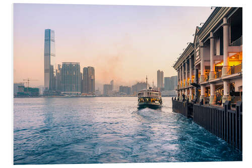 Foam board print Star Ferry and Kowloon Skyline in Hong Kong