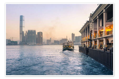 Poster Star Ferry et Skyline de Kowloon à Hong Kong