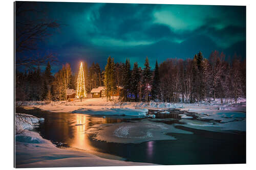 Gallery print Northern Lights Over a Christmas Tree