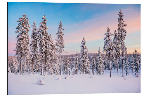 Aluminium print Dramatic Sunset over the Arctic Winter Wonderland