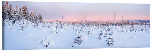 Canvas print Pink Sunset in Remote Winter Wonderland Landscape