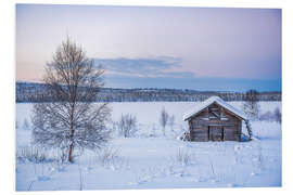 Obraz na PCV Remote Cabin in a Winter Wonderland Landscape