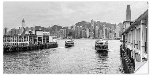 Selvklebende plakat Star Ferry and Victoria Harbour in Hong Kong