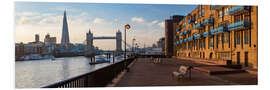 Foam board print London Cityscape of Tower Bridge and The Shard