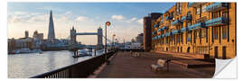 Selvklebende plakat London Cityscape of Tower Bridge and The Shard