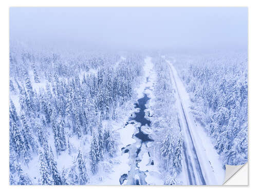 Muursticker Winter Landsape Aerial