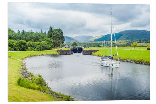 Tableau en PVC Bateau à voile dans le canal calédonien en Ecosse