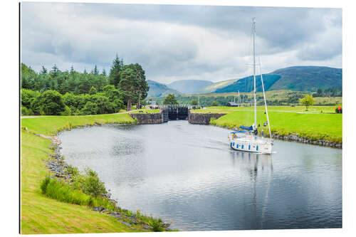 Gallery print Sailing Boat in the Caledonian Canal in Scotland