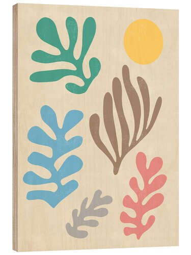 Wood print Matisse Leaves