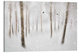 Magnettafel Winter-Birken