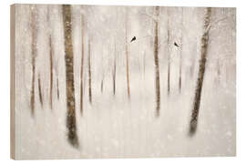 Wood print Winter birch trees