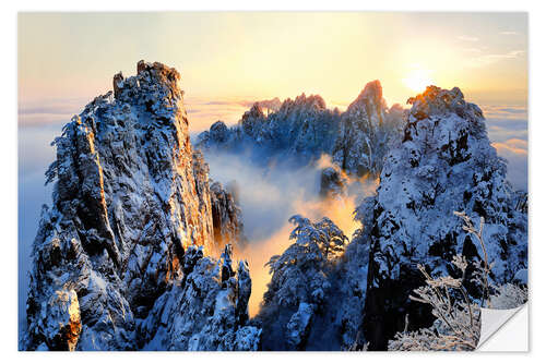 Wandsticker Sonnenaufgang am Mount Huang Shan