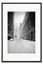 Gerahmter Kunstdruck New Yorker Wanderer im Schneesturm