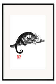 Gerahmter Kunstdruck Chamäleon