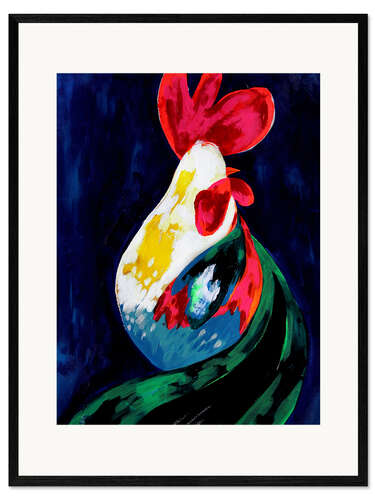 Innrammet kunsttrykk Rooster
