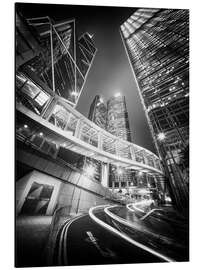 Aluminium print Hong Kong black and white