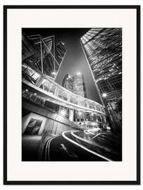 Gerahmter Kunstdruck Hongkong schwarzweiß