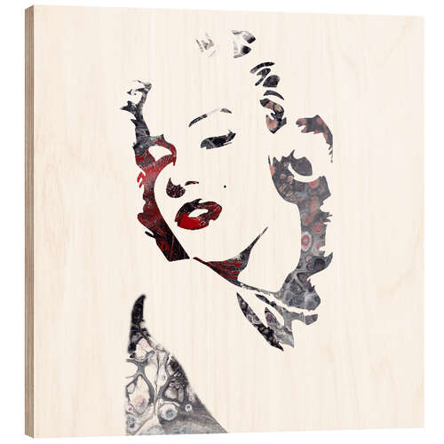 Wood print Marilyn Monroe