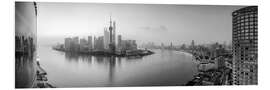 Foam board print Pudong Skyline Panorama in Shanghai