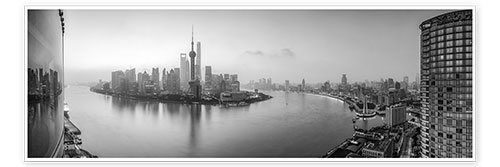 Póster Panorama del horizonte de Pudong en Shanghai