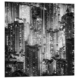 Print på skumplade High-rise buildings in Hong Kong