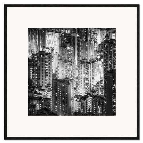 Plakat artystyczny premium w ramie High-rise buildings in Hong Kong