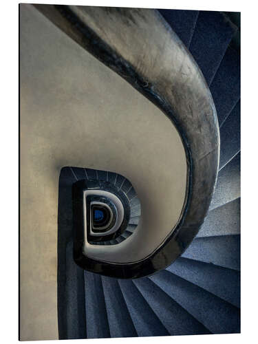 Aluminium print Blue and cream staircase