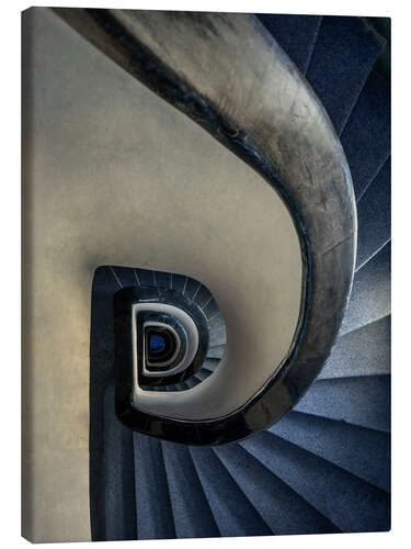 Canvastavla Blue and cream staircase