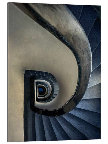 Gallery Print Blaue und cremefarbene Treppe