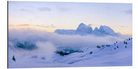 Aluminiumtavla Langkofel &amp; Plattkofel from the Alpe di Siusi