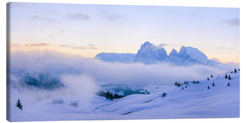 Quadro em tela Langkofel e Plattkofel do Alpe di Siusi