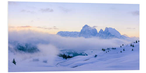 Foam board print Langkofel & Plattkofel from the Alpe di Siusi