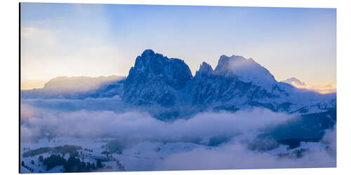 Quadro em alumínio Panorama Langkofel e Plattkofel