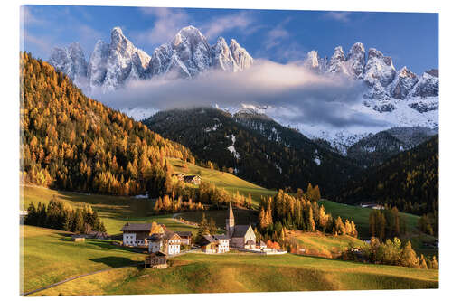 Acrylic print Autumn in the Villnöss valley