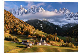 Obraz na aluminium Autumn in the Villnöss valley