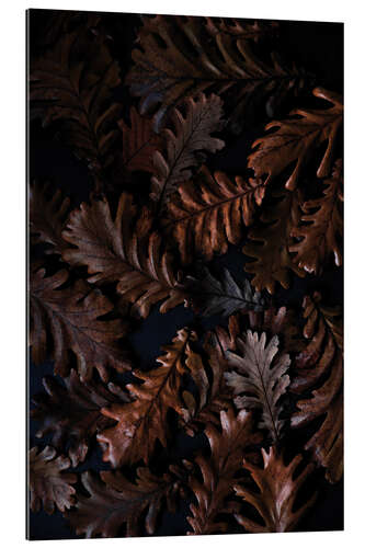 Gallery print Rustling autumn leaves in dark tones