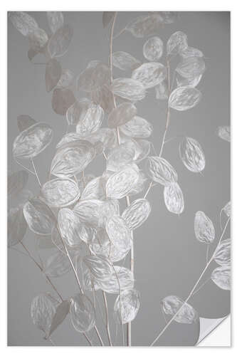 Wall sticker Silver leaf - branch of dried plant