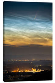 Canvastavla Comet NEOWISE and noctilucent clouds over Austria