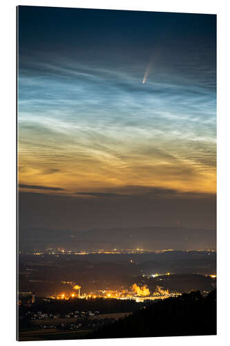 Galleritryck Comet NEOWISE and noctilucent clouds over Austria