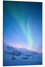 Magnettafel Polarlicht in der Abenddämmerung