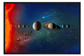Gerahmter Kunstdruck Sonnensystem
