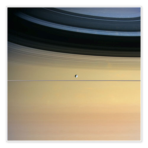 Poster Saturn und sein Mond Dione