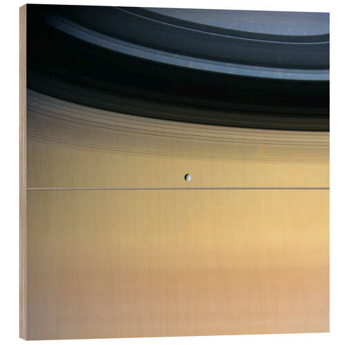 Cuadro de madera Saturno y su luna Dione
