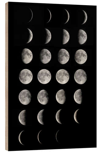 Hout print Phases of the moon