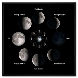 Gerahmter Kunstdruck Mondphasen