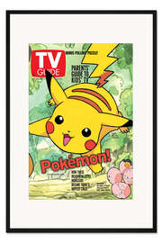 Gerahmter Kunstdruck Pokémon - Pikachu