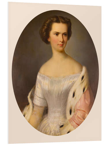 Foam board print Portrait of the young Empress Elisabeth with an ermine cloak